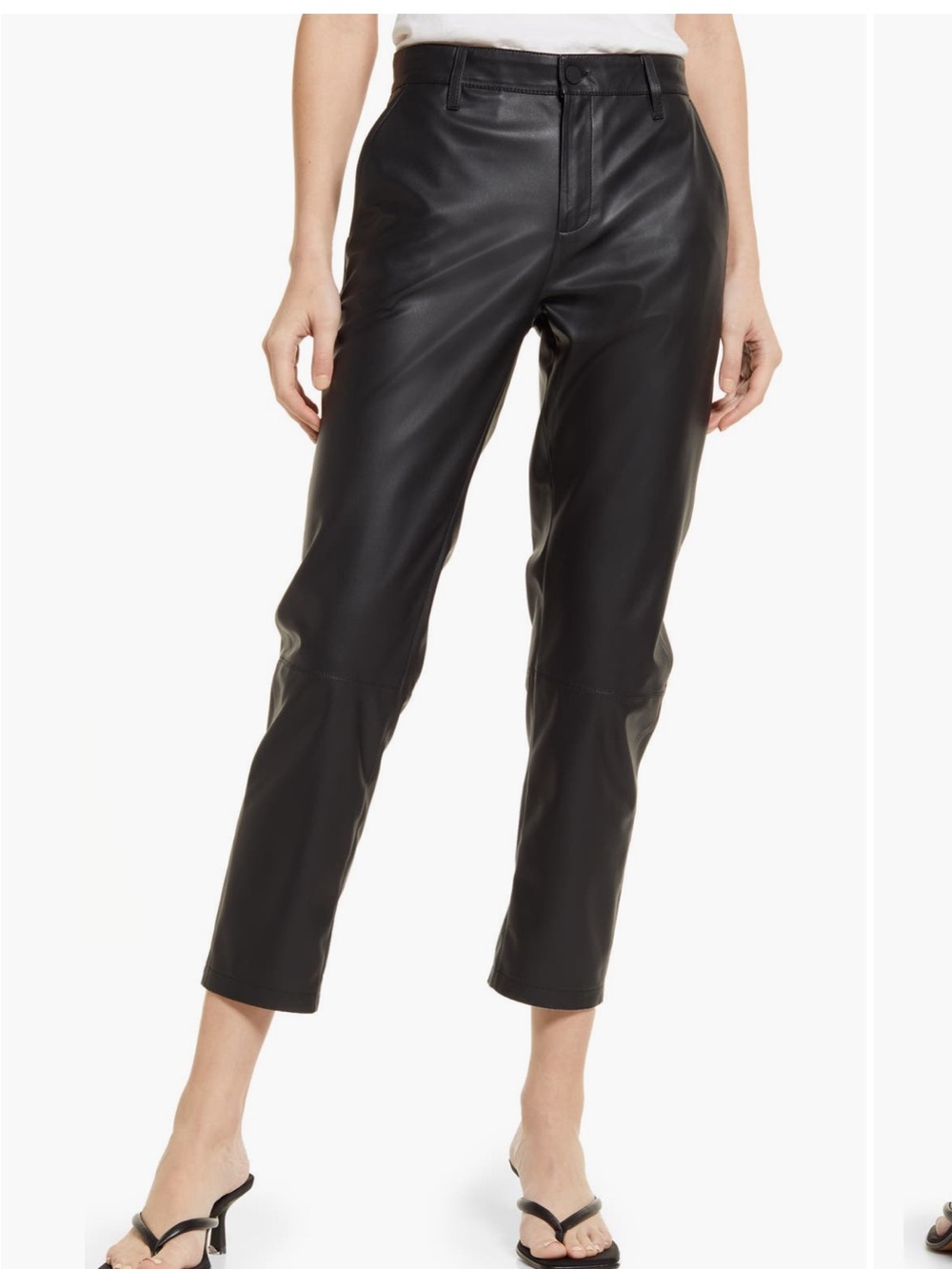 Ag Adriano Goldschmied Caden Crop Faux Leather Pants in Black